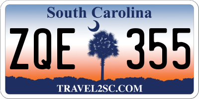 SC license plate ZQE355