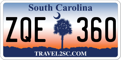 SC license plate ZQE360