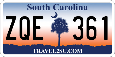 SC license plate ZQE361