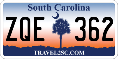 SC license plate ZQE362