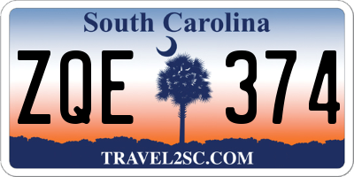SC license plate ZQE374