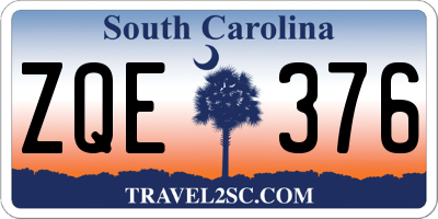 SC license plate ZQE376
