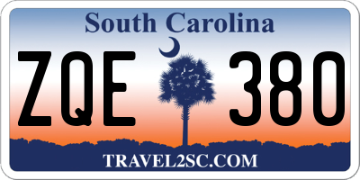 SC license plate ZQE380