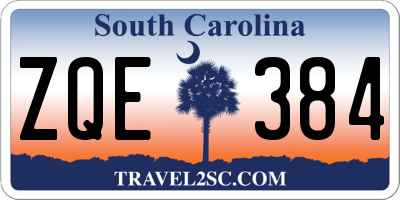 SC license plate ZQE384