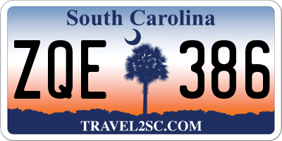 SC license plate ZQE386