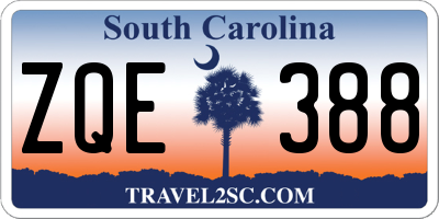SC license plate ZQE388