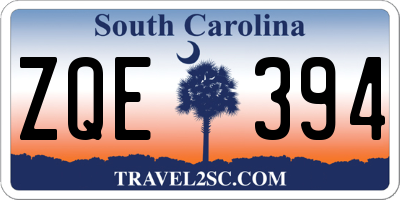 SC license plate ZQE394