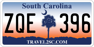 SC license plate ZQE396