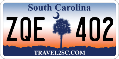 SC license plate ZQE402