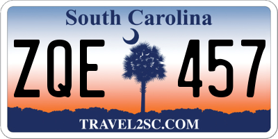 SC license plate ZQE457