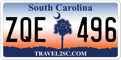 SC license plate ZQE496