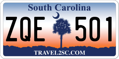 SC license plate ZQE501