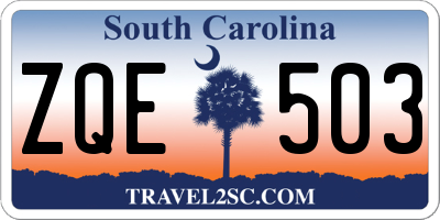 SC license plate ZQE503