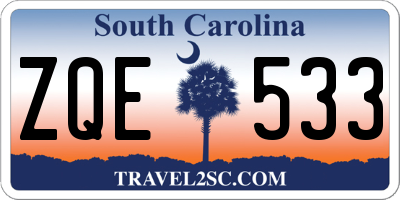 SC license plate ZQE533