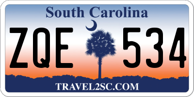 SC license plate ZQE534