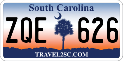 SC license plate ZQE626