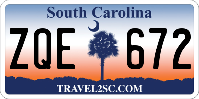 SC license plate ZQE672