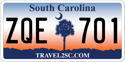 SC license plate ZQE701