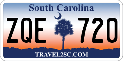 SC license plate ZQE720