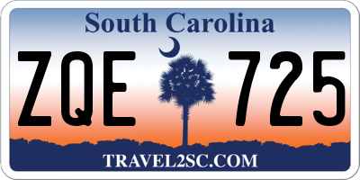 SC license plate ZQE725