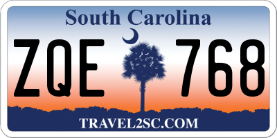 SC license plate ZQE768