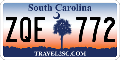 SC license plate ZQE772