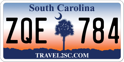 SC license plate ZQE784