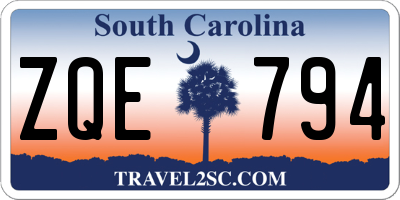 SC license plate ZQE794