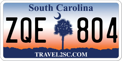 SC license plate ZQE804