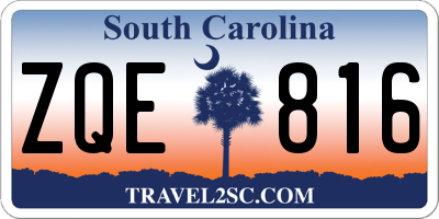 SC license plate ZQE816
