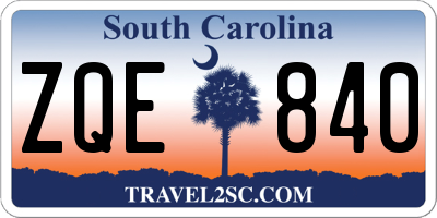 SC license plate ZQE840