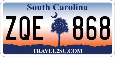 SC license plate ZQE868