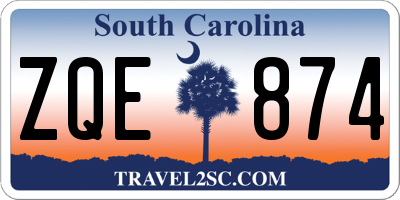 SC license plate ZQE874