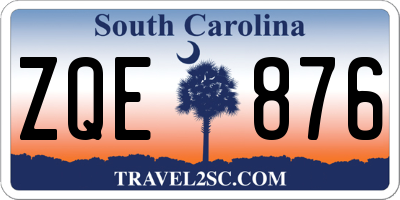 SC license plate ZQE876