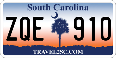 SC license plate ZQE910