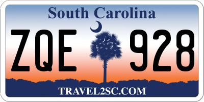 SC license plate ZQE928
