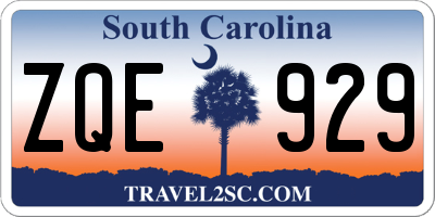 SC license plate ZQE929