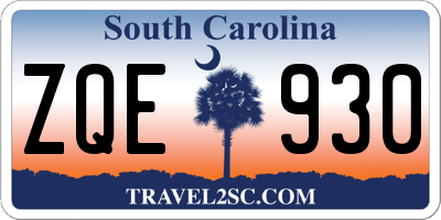 SC license plate ZQE930