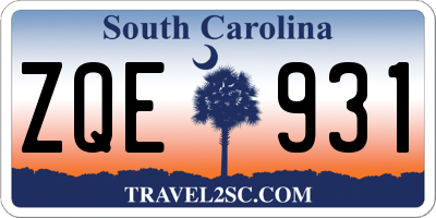 SC license plate ZQE931