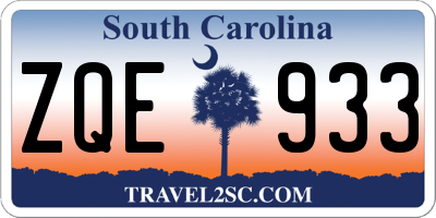 SC license plate ZQE933
