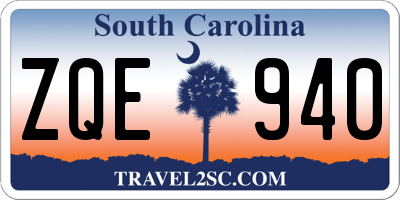 SC license plate ZQE940