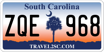 SC license plate ZQE968
