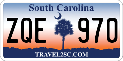 SC license plate ZQE970