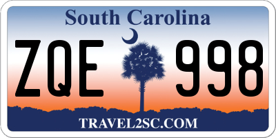 SC license plate ZQE998