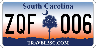 SC license plate ZQF006