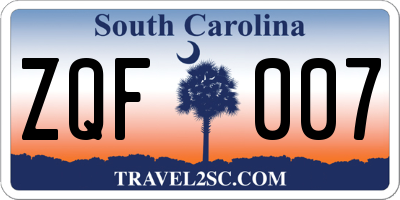 SC license plate ZQF007