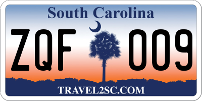 SC license plate ZQF009
