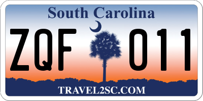 SC license plate ZQF011