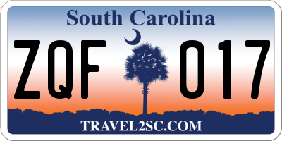 SC license plate ZQF017