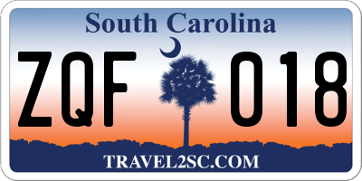 SC license plate ZQF018